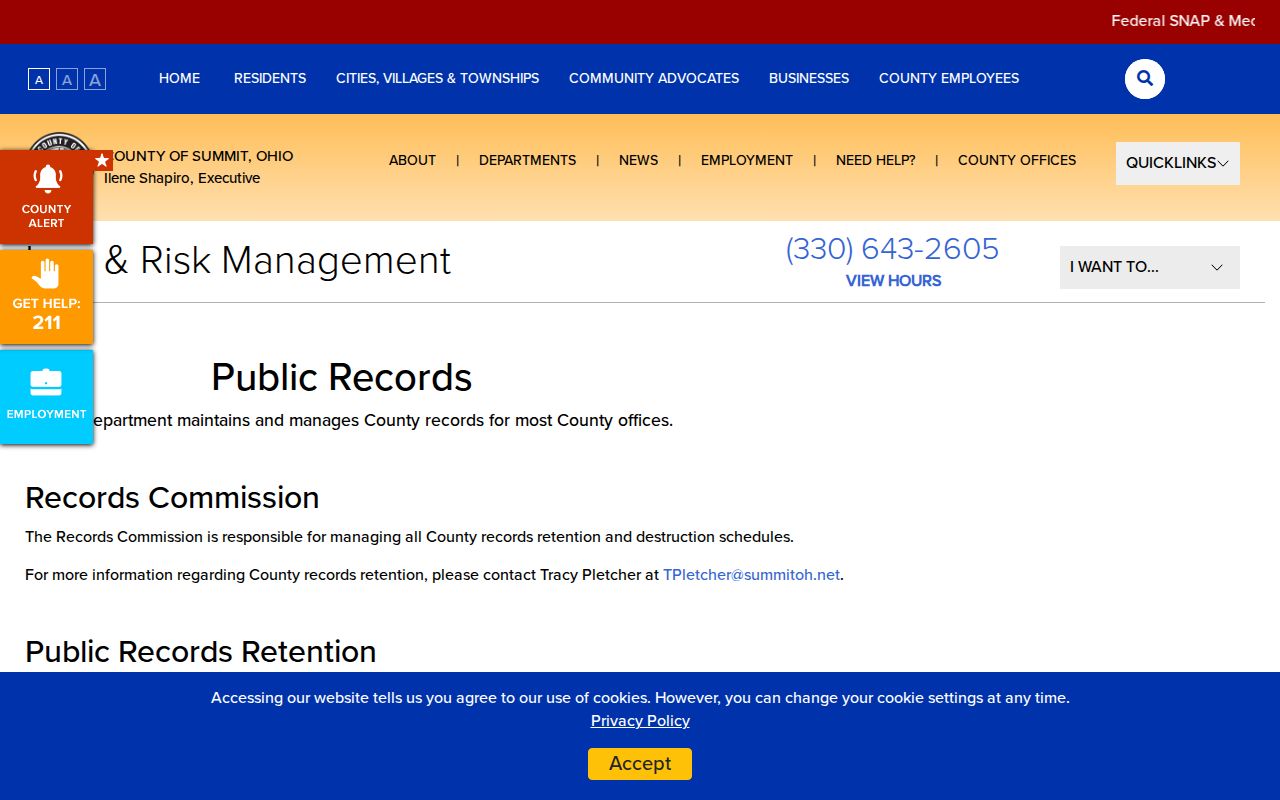 Barberton residents directory Summit County public records request information